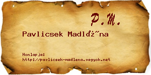 Pavlicsek Madléna névjegykártya